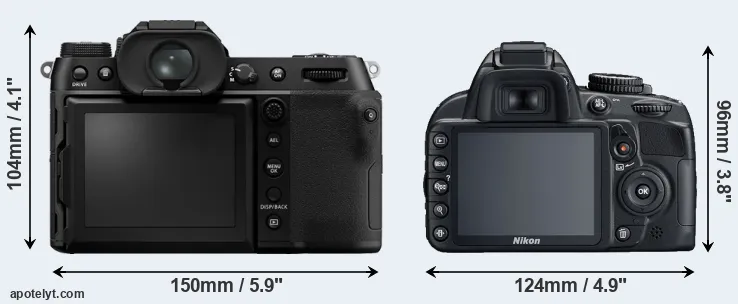 Comparison GFX 100S or D3100 rear