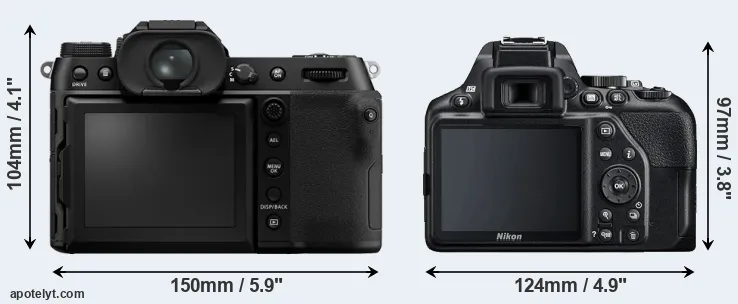 Comparison GFX 100S or D3500 rear