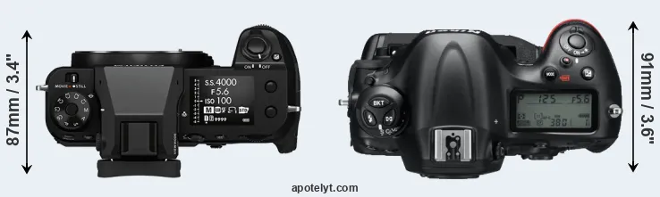 Compare GFX 100S versus D4 top