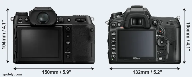 Comparison GFX 100S or D7000 rear