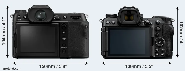 Comparison GFX 100S or Z6 III rear