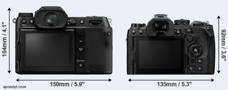 Comparison GFX 100S or OM-1 rear