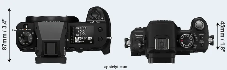 Compare GFX 100S versus G1 top
