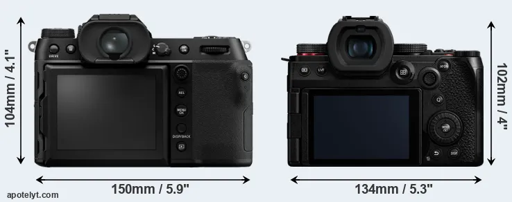 Comparison GFX 100S or G9 II rear