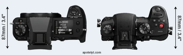 Compare GFX 100S versus GH5s top