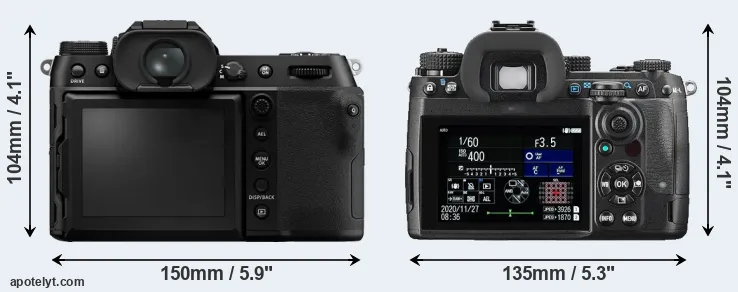Comparison GFX 100S or K-3 III rear