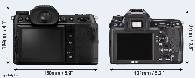 Comparison GFX 100S or K-5 II rear