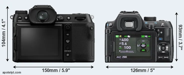 Comparison GFX 100S or K-70 rear