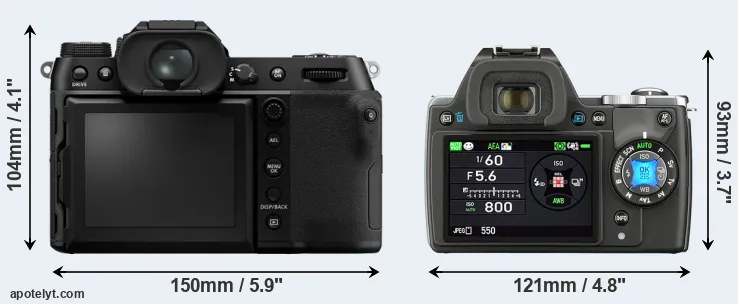 Comparison GFX 100S or K-S1 rear