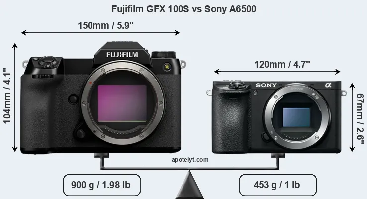 Size Fujifilm GFX 100S vs Sony A6500