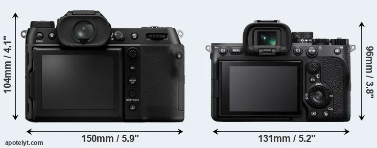Comparison GFX 100S or A7 IV rear