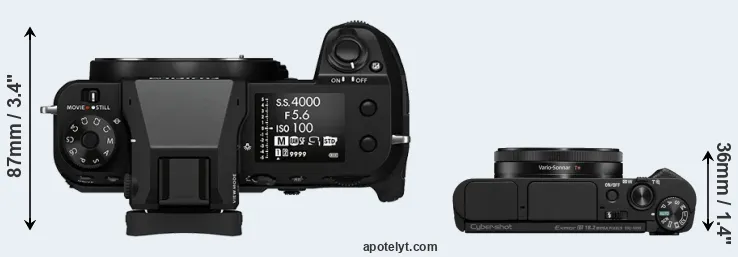 Compare GFX 100S versus HX99 top