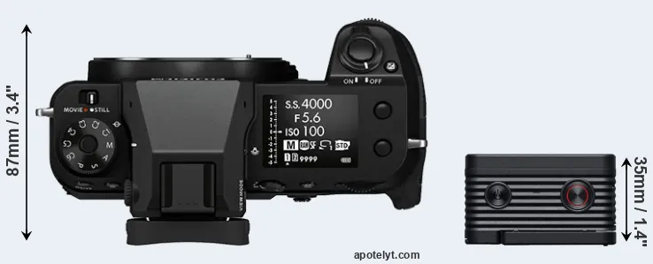 Compare GFX 100S versus RX0 II top