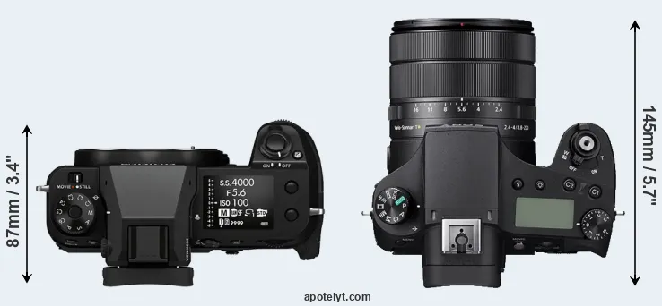 Compare GFX 100S versus RX10 IV top