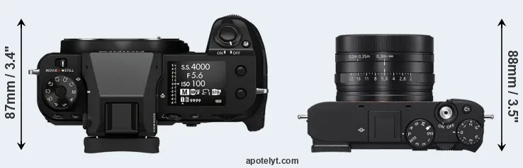 Compare GFX 100S versus RX1R III top