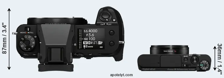 Compare GFX 100S versus WX800 top