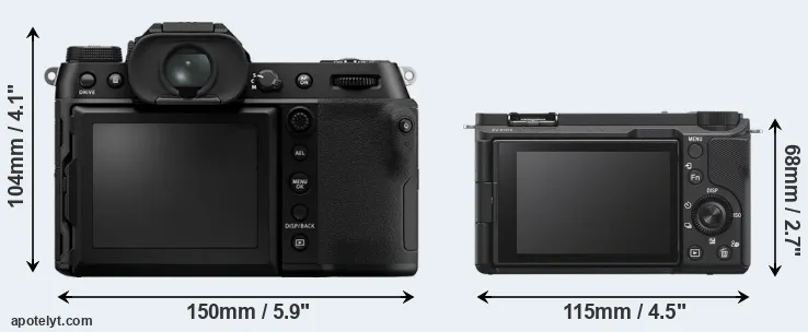 Comparison GFX 100S or ZV-E10 II rear