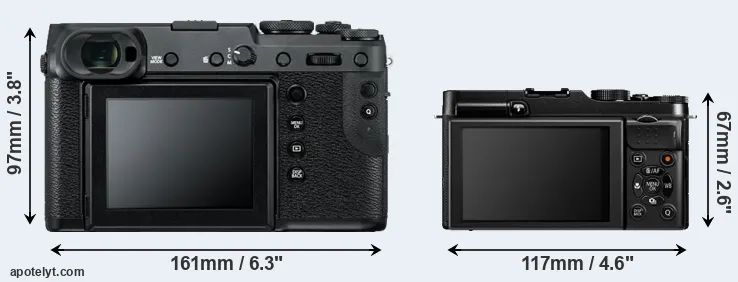 Comparison GFX 50R or X-A1 rear