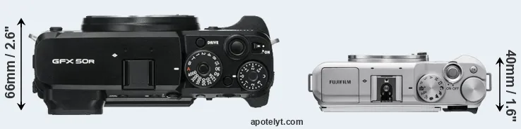 Compare GFX 50R versus X-A5 top