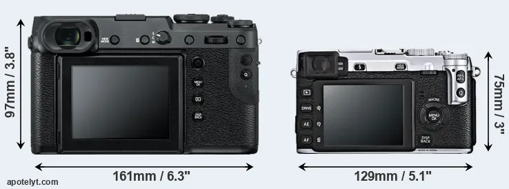 Comparison GFX 50R or X-E1 rear