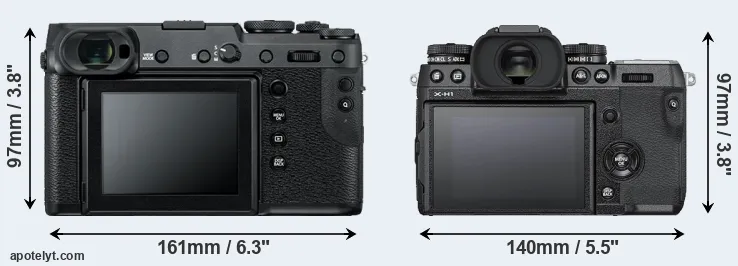 Comparison GFX 50R or X-H1 rear