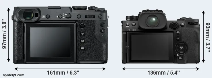 Comparison GFX 50R or X-H2S rear