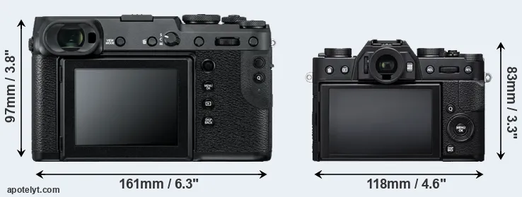 Comparison GFX 50R or X-T20 rear