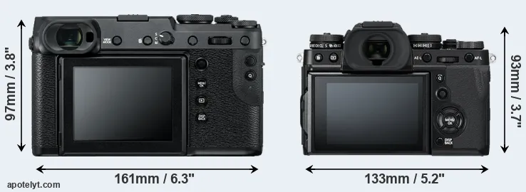 Comparison GFX 50R or X-T3 rear