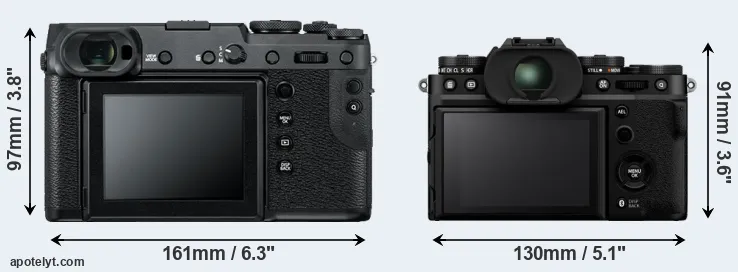 Comparison GFX 50R or X-T5 rear
