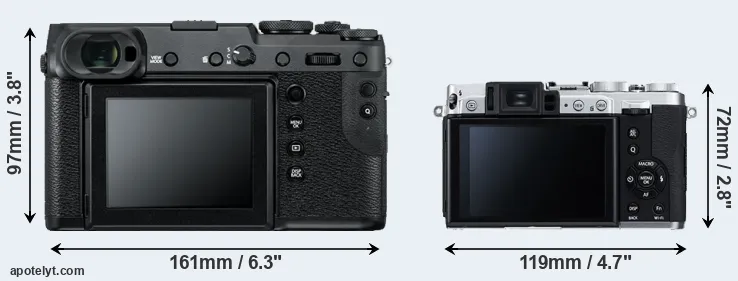 Comparison GFX 50R or X30 rear