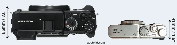 Compare GFX 50R versus XF10 top