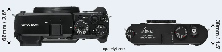 Compare GFX 50R versus M10-P top