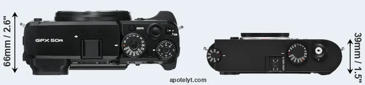 Compare GFX 50R versus M10-R top