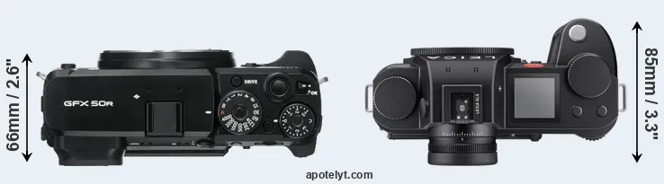 Compare GFX 50R versus Leica SL3 top