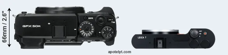 Compare GFX 50R versus T Typ 701 top
