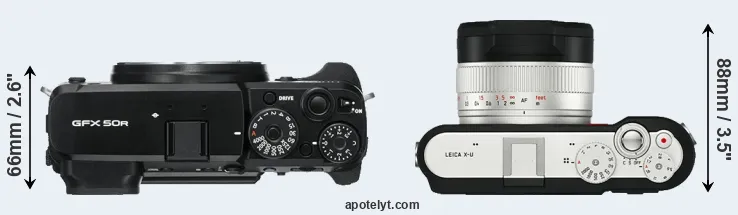 Compare GFX 50R versus X-U Typ 113 top