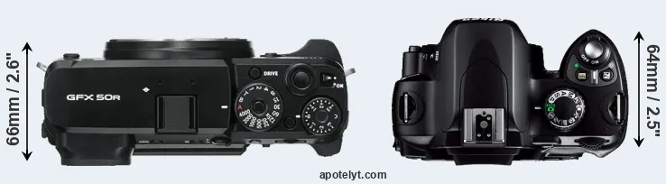 Compare GFX 50R versus D40 top