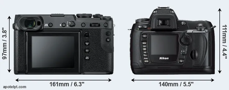 Comparison GFX 50R or D70s rear