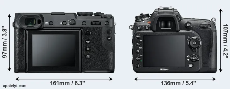 Comparison GFX 50R or D7200 rear