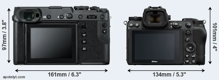Comparison GFX 50R or Z6 II rear