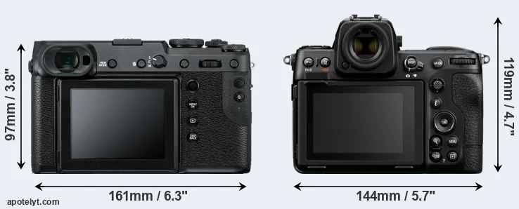 Comparison GFX 50R or Z8 rear