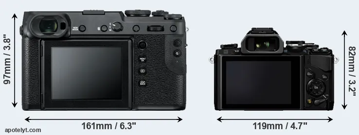 Comparison GFX 50R or E-M10 rear