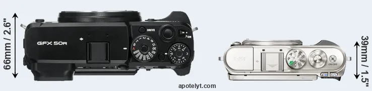 Compare GFX 50R versus E-PL9 top