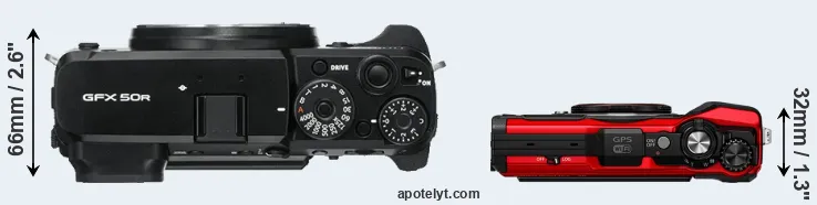Compare GFX 50R versus TG-6 top