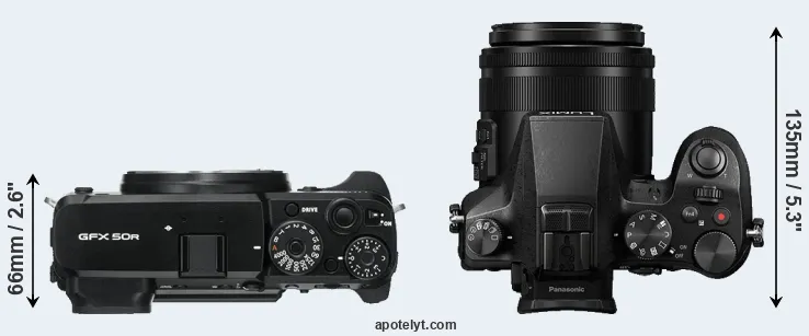 Compare GFX 50R versus FZ2500 top
