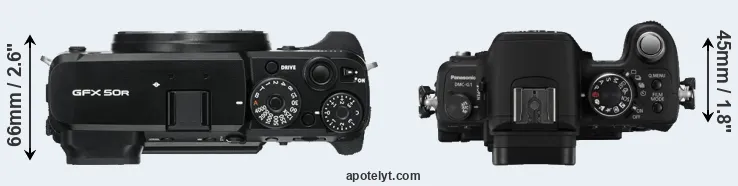 Compare GFX 50R versus G1 top