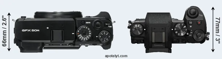 Compare GFX 50R versus G7 top