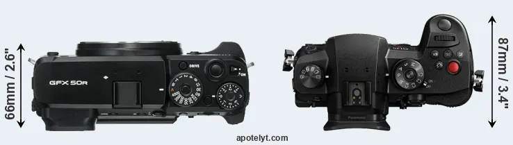 Compare GFX 50R versus GH5 II top