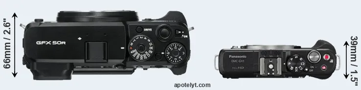 Compare GFX 50R versus GX1 top