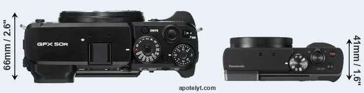 Compare GFX 50R versus ZS70 top